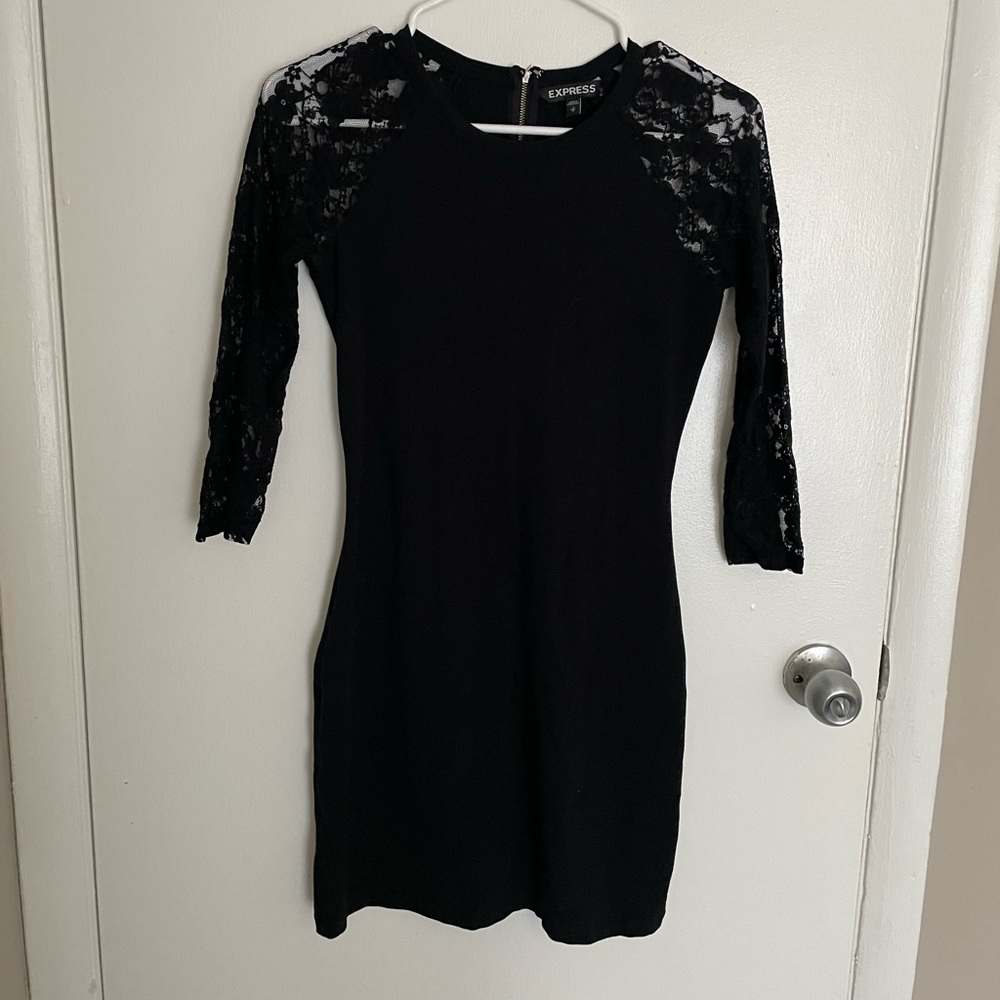 Lace lacy express black dress small